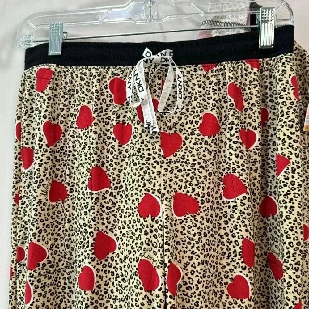 DKNY Animal Print Two Piece Pajamas Set - Size S